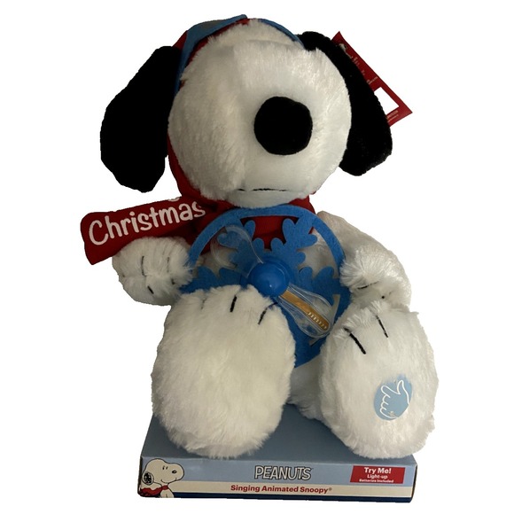 Peanuts Merry Christmas SINGING ANIMATED SNOOPY Light-Up‎ Spinning LED Propeller - Picture 3 of 5